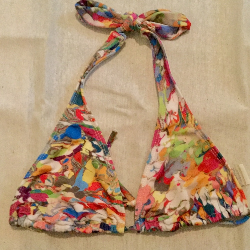 L*space Multicolored Marble Print Bikini Top